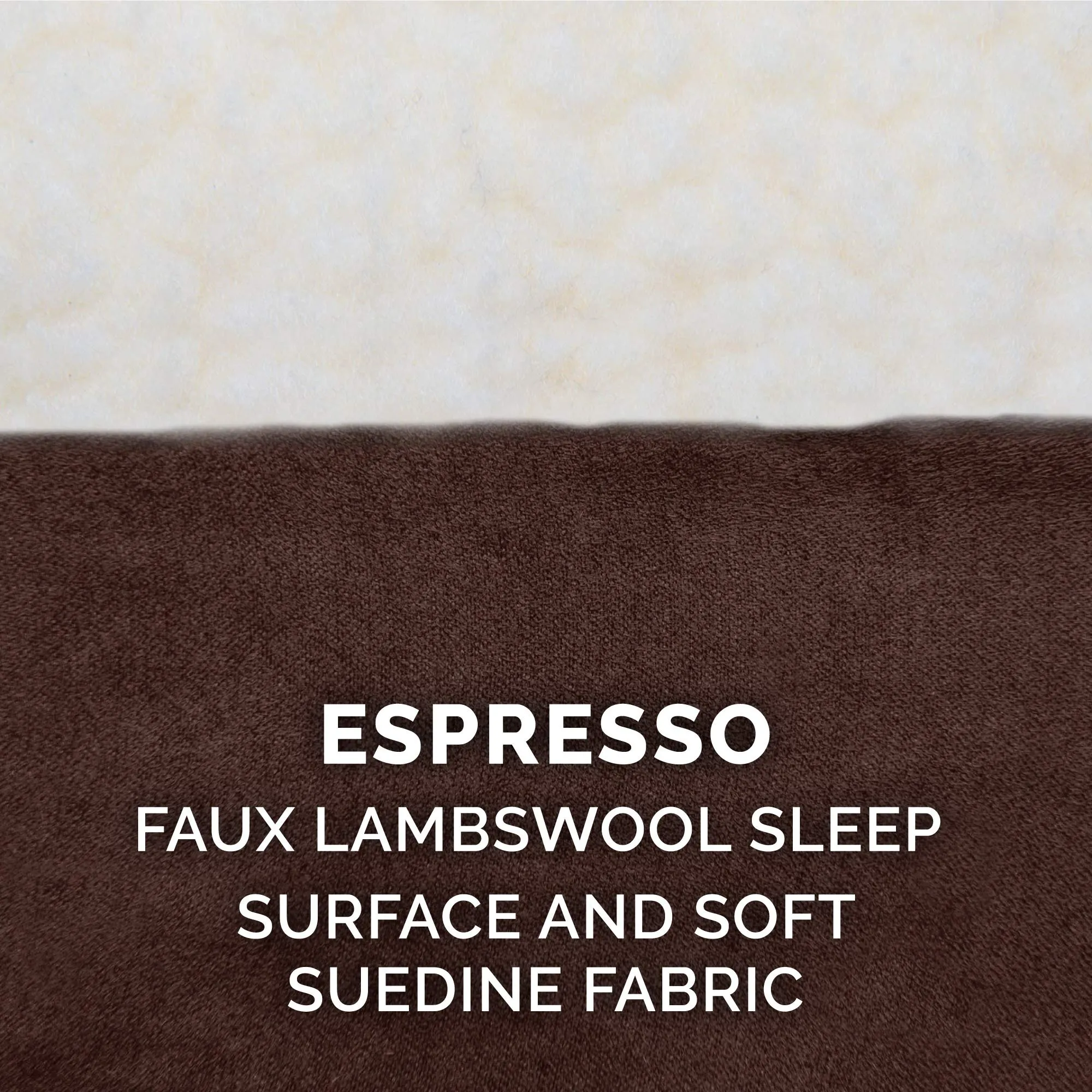 Memory Foam Dog Bed Sherpa & Suede Mattress w/ Removable Washable Cover - Small