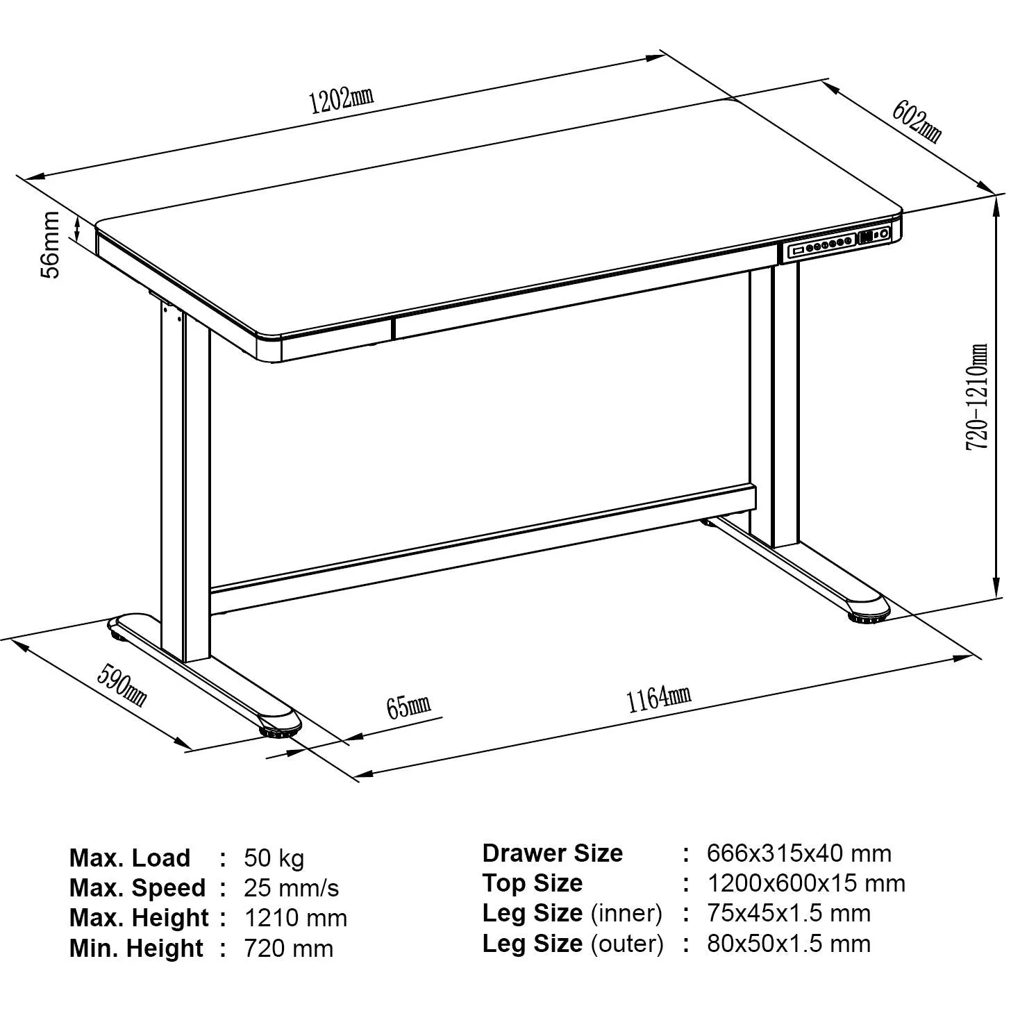 Smart Standing Desk - Matt or Glass Finish